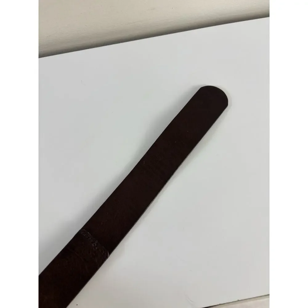 Vtg 90s CK Calvin Klein Brown Buffalo Calf Leather Harness Belt Men’s M